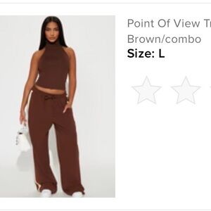 Fashion Nova Brown Track Pants